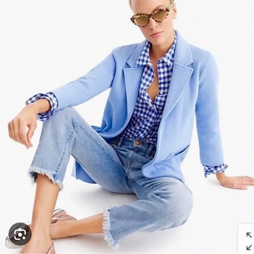 J. Crew Sofie Blue Knit Sweater Blazer